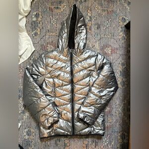 Spyder Metallic Silver Puffer Jacket